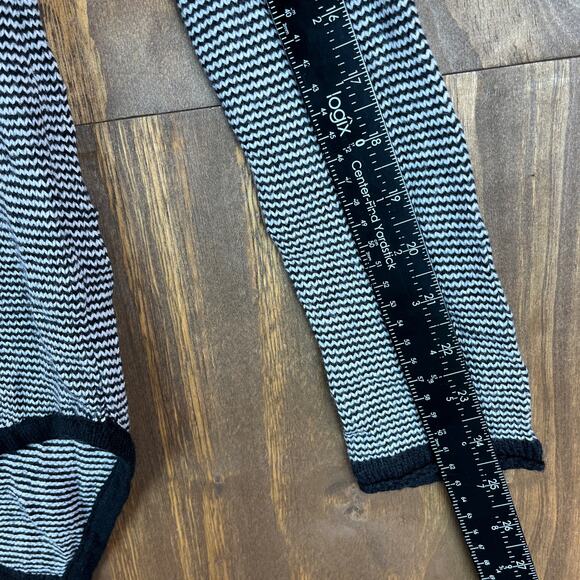 Express Womens Sweater Black White Stripe Wool Cowl Neck Asymmetrical Hem XS - Picture 10 of 13